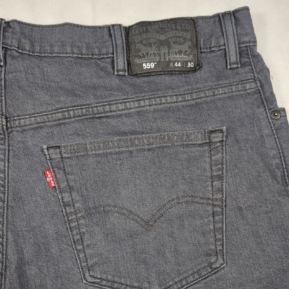 Levi's 559 Relaxed Fit Straight Leg Mens Jeans Gray Size 44